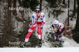 07.02.2021, Klingenthal, Germany (GER): Jens Luraas Oftebro (NOR), Johannes Lamparter (AUT) (l-r)  - FIS world cup nordic combined men, individual gundersen HS140/10km, Klingenthal (GER). www.nordicfocus.com. © Volk/NordicFocus. Every downloaded picture is fee-liable.