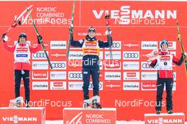 20.03.2021, Klingenthal, Germany (GER): Akito Watabe (JPN), Jarl Magnus Riiber (NOR), Johannes Lamparter (NOR) (l-r) - FIS world cup nordic combined men, individual gundersen HS140/10km, Klingenthal (GER). www.nordicfocus.com. © Volk/NordicFocus. Every downloaded picture is fee-liable.