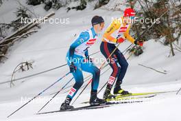 20.03.2021, Klingenthal, Germany (GER): Marco Heinis (FRA), Terence Weber (GER) (l-r)  - FIS world cup nordic combined men, individual gundersen HS140/10km, Klingenthal (GER). www.nordicfocus.com. © Volk/NordicFocus. Every downloaded picture is fee-liable.