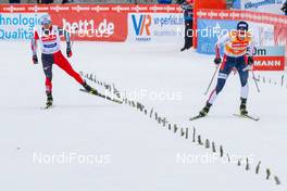 20.03.2021, Klingenthal, Germany (GER): Akito Watabe (JPN), Jarl Magnus Riiber (NOR) (l-r)  - FIS world cup nordic combined men, individual gundersen HS140/10km, Klingenthal (GER). www.nordicfocus.com. © Volk/NordicFocus. Every downloaded picture is fee-liable.