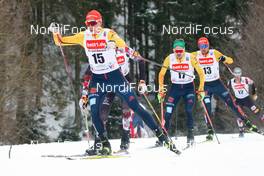 20.03.2021, Klingenthal, Germany (GER): Eric Frenzel (GER), Fabian Rießle (GER), Johannes Rydzek (GER) (l-r)  - FIS world cup nordic combined men, individual gundersen HS140/10km, Klingenthal (GER). www.nordicfocus.com. © Volk/NordicFocus. Every downloaded picture is fee-liable.