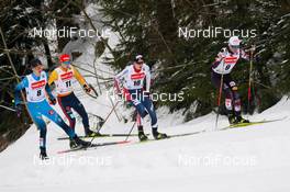 20.03.2021, Klingenthal, Germany (GER): Marco Heinis (FRA), Terence Weber (GER), Jens Luraas Oftebro (NOR), Johannes Lamparter (AUT) (l-r)  - FIS world cup nordic combined men, individual gundersen HS140/10km, Klingenthal (GER). www.nordicfocus.com. © Volk/NordicFocus. Every downloaded picture is fee-liable.