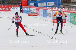 21.03.2021, Klingenthal, Germany (GER): Ryota Yamamoto (JPN), Vinzenz Geiger (GER) (l-r)  - FIS world cup nordic combined men, individual gundersen HS140/10km, Klingenthal (GER). www.nordicfocus.com. © Volk/NordicFocus. Every downloaded picture is fee-liable.