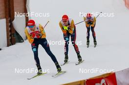 21.03.2021, Klingenthal, Germany (GER): Terence Weber (GER), Julian Schmid (GER), Johannes Rydzek (GER) (l-r)  - FIS world cup nordic combined men, individual gundersen HS140/10km, Klingenthal (GER). www.nordicfocus.com. © Volk/NordicFocus. Every downloaded picture is fee-liable.