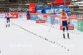 21.03.2021, Klingenthal, Germany (GER): Espen Bjoernstad (NOR), Jarl Magnus Riiber (NOR) (l-r)  - FIS world cup nordic combined men, individual gundersen HS140/10km, Klingenthal (GER). www.nordicfocus.com. © Volk/NordicFocus. Every downloaded picture is fee-liable.