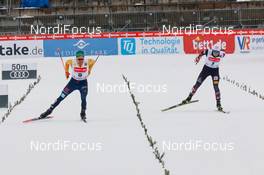 21.03.2021, Klingenthal, Germany (GER): Fabian Rießle (GER), Johannes Lamparter (AUT) (l-r)  - FIS world cup nordic combined men, individual gundersen HS140/10km, Klingenthal (GER). www.nordicfocus.com. © Volk/NordicFocus. Every downloaded picture is fee-liable.