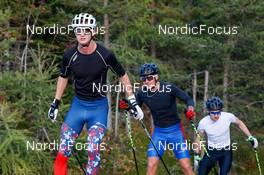 22.10.2021, Ramsau, Austria (AUT): Lukas Danek (CZE), Tomas Portyk (CZE), Jan Vytrval (CZE) (l-r)  - Nordic Combined training, Ramsau (AUT). www.nordicfocus.com. © Volk/NordicFocus. Every downloaded picture is fee-liable.