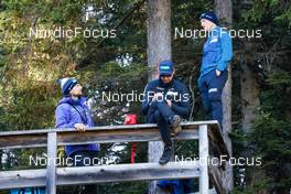 17.10.2021, Ramsau, Austria (AUT): Jari Hiekkavirta (FIN), Petter Kukkonen (FIN), Falko Krismayr (AUT) (l-r)  - Nordic Combined training, Ramsau (AUT). www.nordicfocus.com. © Volk/NordicFocus. Every downloaded picture is fee-liable.