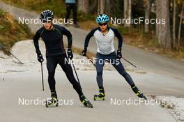 22.10.2021, Ramsau, Austria (AUT): Ryota Yamamoto (JPN), Sora Yachi (JPN) (l-r)  - Nordic Combined training, Ramsau (AUT). www.nordicfocus.com. © Volk/NordicFocus. Every downloaded picture is fee-liable.