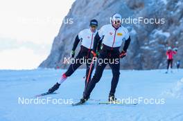 22.10.2021, Ramsau, Austria (AUT): Thomas Jöbstl (AUT), Mario Seidl (AUT) (l-r)  - Nordic Combined training, Ramsau (AUT). www.nordicfocus.com. © Volk/NordicFocus. Every downloaded picture is fee-liable.
