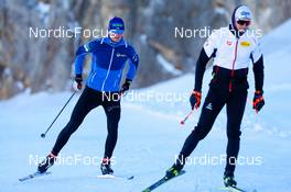 22.10.2021, Ramsau, Austria (AUT): Leevi Mutru (FIN), Mario Seidl (AUT) (l-r)  - Nordic Combined training, Ramsau (AUT). www.nordicfocus.com. © Volk/NordicFocus. Every downloaded picture is fee-liable.