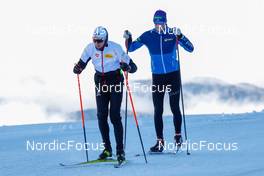 22.10.2021, Ramsau, Austria (AUT): Mario Seidl (AUT), Leevi Mutru (FIN) (l-r)  - Nordic Combined training, Ramsau (AUT). www.nordicfocus.com. © Volk/NordicFocus. Every downloaded picture is fee-liable.