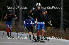 22.10.2021, Ramsau, Austria (AUT): Ondra Pazout (CZE), Jan Vytrval (CZE), Lukas Danek (CZE), Tomas Portyk (CZE) (l-r)  - Nordic Combined training, Ramsau (AUT). www.nordicfocus.com. © Volk/NordicFocus. Every downloaded picture is fee-liable.