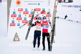 26.02.2021, Oberstdorf, Germany (GER): Jarl Magnus Riiber (NOR), Jens Luraas Oftebro (NOR), (l-r)  - FIS nordic world ski championships nordic combined men, individual gundersen HS106/10km, Oberstdorf (GER). www.nordicfocus.com. © Thibaut/NordicFocus. Every downloaded picture is fee-liable.