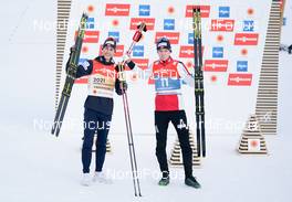 26.02.2021, Oberstdorf, Germany (GER): Jarl Magnus Riiber (NOR), Jens Luraas Oftebro (NOR), (l-r)  - FIS nordic world ski championships nordic combined men, individual gundersen HS106/10km, Oberstdorf (GER). www.nordicfocus.com. © Thibaut/NordicFocus. Every downloaded picture is fee-liable.