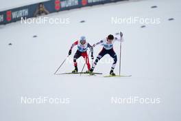 04.03.2021, Oberstdorf, Germany (GER): Akito Watabe (JPN), Jarl Magnus Riiber (NOR),   - FIS nordic world ski championships nordic combined men, individual gundersen HS137/10km, Oberstdorf (GER). www.nordicfocus.com. © Thibaut/NordicFocus. Every downloaded picture is fee-liable.