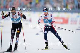 04.03.2021, Oberstdorf, Germany (GER): Lukas Greiderer (AUT), Jens Luraas Oftebro (NOR),   - FIS nordic world ski championships nordic combined men, individual gundersen HS137/10km, Oberstdorf (GER). www.nordicfocus.com. © Thibaut/NordicFocus. Every downloaded picture is fee-liable.