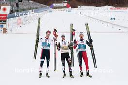 04.03.2021, Oberstdorf, Germany (GER): Jarl Magnus Riiber (NOR), Johannes Lamparter (AUT), Akito Watabe (JPN),   - FIS nordic world ski championships nordic combined men, individual gundersen HS137/10km, Oberstdorf (GER). www.nordicfocus.com. © Modica/NordicFocus. Every downloaded picture is fee-liable.