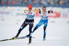 04.03.2021, Oberstdorf, Germany (GER): Eric Frenzel (GER), Matteo Baud (FRA),   - FIS nordic world ski championships nordic combined men, individual gundersen HS137/10km, Oberstdorf (GER). www.nordicfocus.com. © Thibaut/NordicFocus. Every downloaded picture is fee-liable.