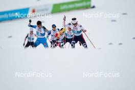 04.03.2021, Oberstdorf, Germany (GER): Laurent Muehlethaler (FRA), Fabian Riessle (GER), Espen Andersen (NOR),   - FIS nordic world ski championships nordic combined men, individual gundersen HS137/10km, Oberstdorf (GER). www.nordicfocus.com. © Thibaut/NordicFocus. Every downloaded picture is fee-liable.