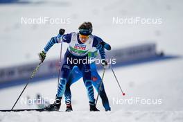 28.02.2021, Oberstdorf, Germany (GER): Perttu Reponen (FIN), Gael Blondeau (FRA), (l-r) - FIS nordic world ski championships nordic combined men, team HS106/4x5km, Oberstdorf (GER). www.nordicfocus.com. © Thibaut/NordicFocus. Every downloaded picture is fee-liable.
