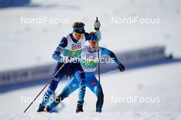 28.02.2021, Oberstdorf, Germany (GER): Perttu Reponen (FIN), Gael Blondeau (FRA), (l-r) - FIS nordic world ski championships nordic combined men, team HS106/4x5km, Oberstdorf (GER). www.nordicfocus.com. © Thibaut/NordicFocus. Every downloaded picture is fee-liable.