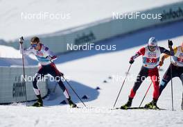 28.02.2021, Oberstdorf, Germany (GER): Espen Bjoernstad (NOR), Akito Watabe (JPN), (l-r) - FIS nordic world ski championships nordic combined men, team HS106/4x5km, Oberstdorf (GER). www.nordicfocus.com. © Thibaut/NordicFocus. Every downloaded picture is fee-liable.