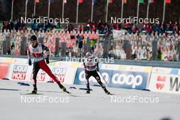 06.03.2021, Oberstdorf, Germany (GER): Ryota Yamamoto (JPN), Johannes Lamparter (AUT) - FIS nordic world ski championships nordic combined men, team sprint HS137/2x7.5km, Oberstdorf (GER). www.nordicfocus.com. © Modica/NordicFocus. Every downloaded picture is fee-liable.
