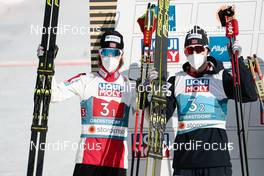 06.03.2021, Oberstdorf, Germany (GER): Jarl Magnus Riiber (NOR), Espen Andersen (NOR) - FIS nordic world ski championships nordic combined men, team sprint HS137/2x7.5km, Oberstdorf (GER). www.nordicfocus.com. © Modica/NordicFocus. Every downloaded picture is fee-liable.