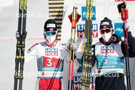 06.03.2021, Oberstdorf, Germany (GER): Espen Andersen (NOR), Jarl Magnus Riiber (NOR) - FIS nordic world ski championships nordic combined men, team sprint HS137/2x7.5km, Oberstdorf (GER). www.nordicfocus.com. © Modica/NordicFocus. Every downloaded picture is fee-liable.