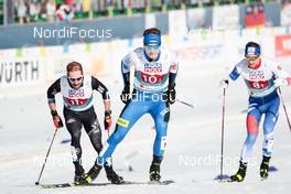 06.03.2021, Oberstdorf, Germany (GER): Taylor Fletcher (USA), Andreas Ilves (EST), Ondrej Pazout (CZE) - FIS nordic world ski championships nordic combined men, team sprint HS137/2x7.5km, Oberstdorf (GER). www.nordicfocus.com. © Modica/NordicFocus. Every downloaded picture is fee-liable.