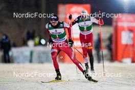 26.11.2021, Ruka, Finland (FIN): Jarl Magnus Riiber (NOR), Mario Seidl (AUT), (l-r)  - FIS world cup nordic combined men, individual gundersen HS142/5km, Ruka (FIN). www.nordicfocus.com. © Thibaut/NordicFocus. Every downloaded picture is fee-liable.