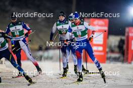 26.11.2021, Ruka, Finland (FIN): Jeun Park (KOR), Rasmus Ahtava (FIN), Ondrej Pazout (CZE), (l-r)  - FIS world cup nordic combined men, individual gundersen HS142/5km, Ruka (FIN). www.nordicfocus.com. © Thibaut/NordicFocus. Every downloaded picture is fee-liable.