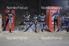 26.11.2021, Ruka, Finland (FIN): Jeun Park (KOR), Waltteri Karhumaa (FIN), Dmytro Mazurchuk (UKR), Rasmus Ahtava (FIN), Viktor Pasichnyk (UKR), Ondrej Pazout (CZE), (l-r)  - FIS world cup nordic combined men, individual gundersen HS142/5km, Ruka (FIN). www.nordicfocus.com. © Thibaut/NordicFocus. Every downloaded picture is fee-liable.