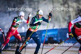 27.11.2021, Ruka, Finland (FIN): Martin Fritz (AUT), Manuel Faisst (GER), (l-r)  - FIS world cup nordic combined men, individual gundersen HS142/10km, Ruka (FIN). www.nordicfocus.com. © Modica/NordicFocus. Every downloaded picture is fee-liable.