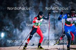 27.11.2021, Ruka, Finland (FIN): Yoshito Watabe (JPN), Laurent Muhlethaler (FRA), (l-r)  - FIS world cup nordic combined men, individual gundersen HS142/10km, Ruka (FIN). www.nordicfocus.com. © Modica/NordicFocus. Every downloaded picture is fee-liable.