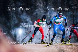 27.11.2021, Ruka, Finland (FIN): Yoshito Watabe (JPN), Laurent Muhlethaler (FRA), (l-r)  - FIS world cup nordic combined men, individual gundersen HS142/10km, Ruka (FIN). www.nordicfocus.com. © Modica/NordicFocus. Every downloaded picture is fee-liable.