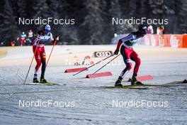 28.11.2021, Ruka, Finland (FIN): Mario Seidl (AUT), Jens Luraas Oftebro (NOR), (l-r)  - FIS world cup nordic combined men, individual gundersen HS142/10km, Ruka (FIN). www.nordicfocus.com. © Thibaut/NordicFocus. Every downloaded picture is fee-liable.