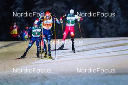 28.11.2021, Ruka, Finland (FIN): Manuel Faisst (GER), Terence Weber (GER), Lukas Greiderer (AUT), (l-r)  - FIS world cup nordic combined men, individual gundersen HS142/10km, Ruka (FIN). www.nordicfocus.com. © Thibaut/NordicFocus. Every downloaded picture is fee-liable.