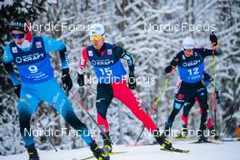 05.12.2021, Lillehammer, Norway (NOR): Laurent Muhlethaler (FRA), Akito Watabe (JPN), (l-r)  - FIS world cup nordic combined men, individual gundersen HS138/10km, Lillehammer (NOR). www.nordicfocus.com. © Modica/NordicFocus. Every downloaded picture is fee-liable.