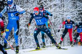05.12.2021, Lillehammer, Norway (NOR): Kristjan Ilves (EST), Terence Weber (GER), Akito Watabe (JPN), (l-r)  - FIS world cup nordic combined men, individual gundersen HS138/10km, Lillehammer (NOR). www.nordicfocus.com. © Modica/NordicFocus. Every downloaded picture is fee-liable.