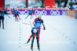 05.12.2021, Lillehammer, Norway (NOR): Vinzenz Geiger (GER), Akito Watabe (JPN), (l-r)  - FIS world cup nordic combined men, individual gundersen HS138/10km, Lillehammer (NOR). www.nordicfocus.com. © Modica/NordicFocus. Every downloaded picture is fee-liable.