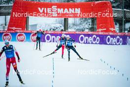 05.12.2021, Lillehammer, Norway (NOR): Terence Weber (GER), Akito Watabe (JPN), Vinzenz Geiger (GER), (l-r)  - FIS world cup nordic combined men, individual gundersen HS138/10km, Lillehammer (NOR). www.nordicfocus.com. © Modica/NordicFocus. Every downloaded picture is fee-liable.