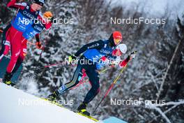05.12.2021, Lillehammer, Norway (NOR): Einar Luraas Oftebro (NOR), Thomas Joebstl (AUT), Julian Schmid (GER), (l-r)  - FIS world cup nordic combined men, individual gundersen HS138/10km, Lillehammer (NOR). www.nordicfocus.com. © Modica/NordicFocus. Every downloaded picture is fee-liable.