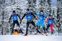 05.12.2021, Lillehammer, Norway (NOR): Jasper Good (USA), Taylor Fletcher (USA), Gael Blondeau (FRA), Kodai Kimura (JPN), (l-r)  - FIS world cup nordic combined men, individual gundersen HS138/10km, Lillehammer (NOR). www.nordicfocus.com. © Modica/NordicFocus. Every downloaded picture is fee-liable.