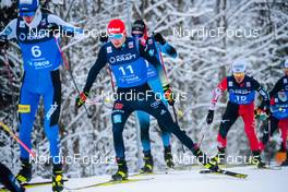05.12.2021, Lillehammer, Norway (NOR): Kristjan Ilves (EST), Terence Weber (GER), Akito Watabe (JPN), (l-r)  - FIS world cup nordic combined men, individual gundersen HS138/10km, Lillehammer (NOR). www.nordicfocus.com. © Modica/NordicFocus. Every downloaded picture is fee-liable.