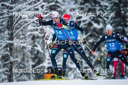 05.12.2021, Lillehammer, Norway (NOR): Vinzenz Geiger (GER), Terence Weber (GER), Manuel Faisst (GER), (l-r)  - FIS world cup nordic combined men, individual gundersen HS138/10km, Lillehammer (NOR). www.nordicfocus.com. © Modica/NordicFocus. Every downloaded picture is fee-liable.