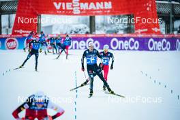 05.12.2021, Lillehammer, Norway (NOR): Terence Weber (GER), Vinzenz Geiger (GER), Akito Watabe (JPN), (l-r)  - FIS world cup nordic combined men, individual gundersen HS138/10km, Lillehammer (NOR). www.nordicfocus.com. © Modica/NordicFocus. Every downloaded picture is fee-liable.