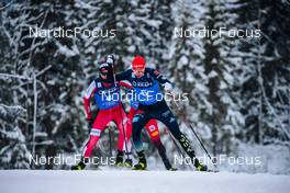 05.12.2021, Lillehammer, Norway (NOR): Jens Luraas Oftebro (NOR), Eric Frenzel (GER), (l-r)  - FIS world cup nordic combined men, individual gundersen HS138/10km, Lillehammer (NOR). www.nordicfocus.com. © Modica/NordicFocus. Every downloaded picture is fee-liable.