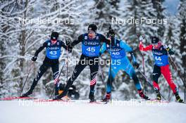 05.12.2021, Lillehammer, Norway (NOR): Jasper Good (USA), Taylor Fletcher (USA), Gael Blondeau (FRA), Kodai Kimura (JPN), (l-r)  - FIS world cup nordic combined men, individual gundersen HS138/10km, Lillehammer (NOR). www.nordicfocus.com. © Modica/NordicFocus. Every downloaded picture is fee-liable.